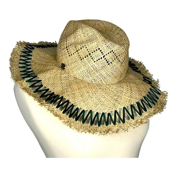 Filu Hats Dianora Salviati Capri Forest Straw Hat Natural/Green Medium main image 9